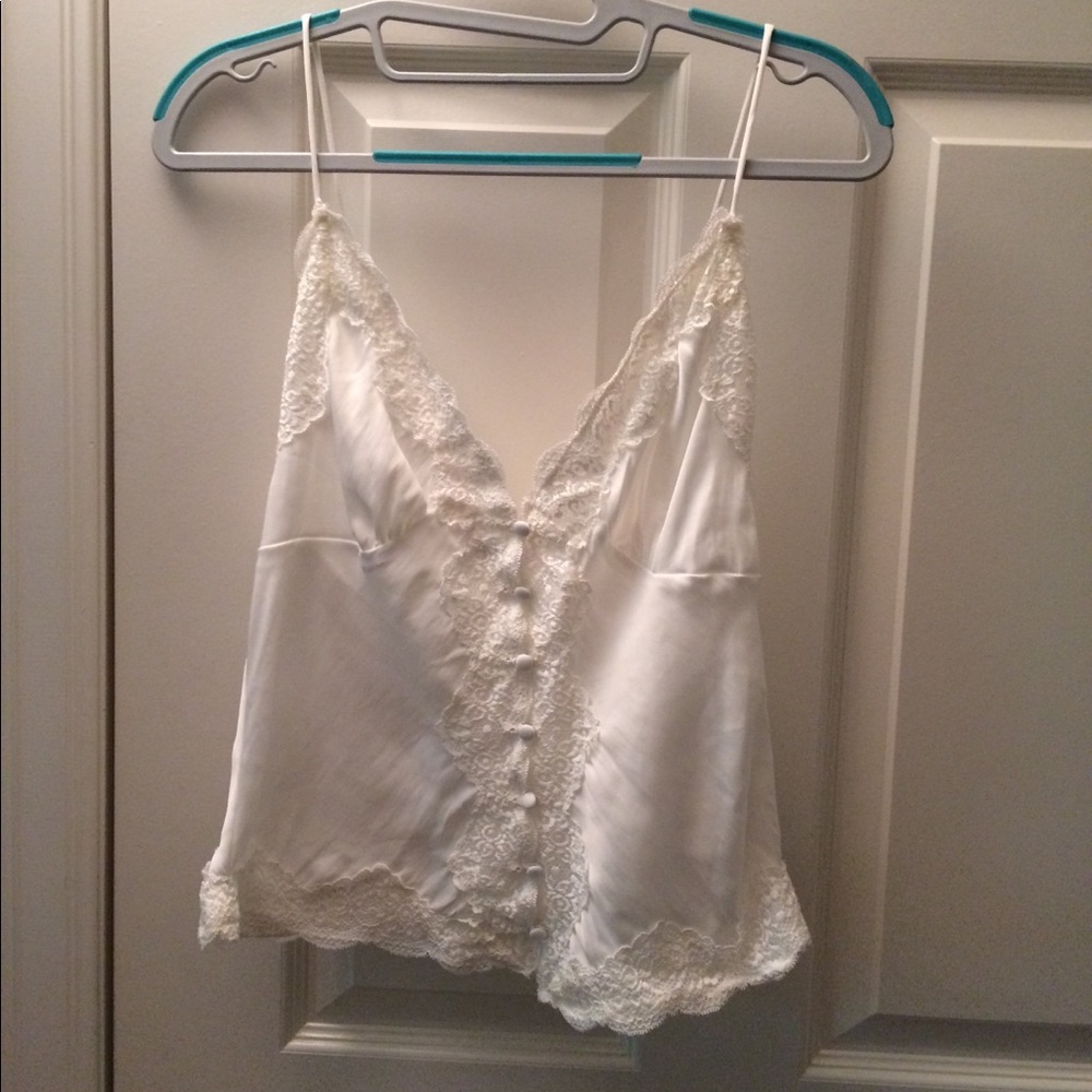 FREE PEOPLE WHITE LACE SATIN TOP 🖤